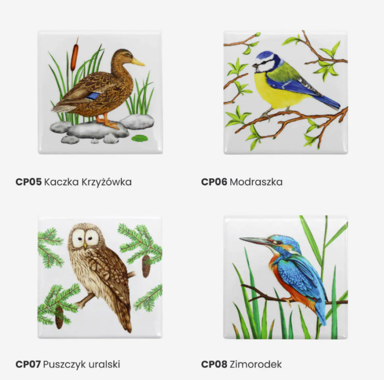 Ceramiczne podkładki z ptakami